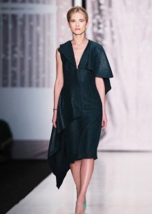 Асиметрична рокля от Midi кожа