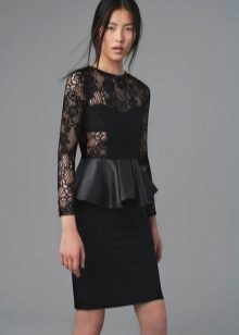 Dress combined with leather and lace