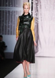 A-line leather dress