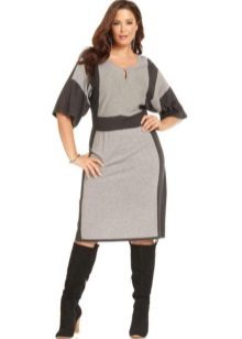 Jersey dress for full two-tone