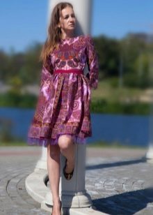  Dress from Pavloposad shawls lilac