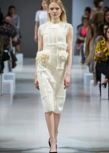 Woolen dress knitted dress white