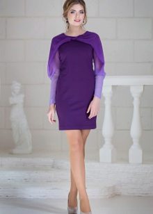 Violetinė vilnonė suknelė