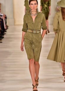 Military style velvet swamp dress