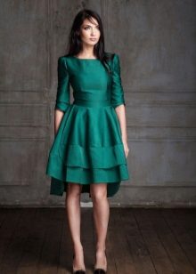 Зелена рокля от креп де хин