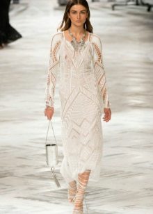Dress in the style of boho-chic white