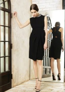 Chanel style sheath dress black