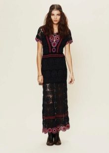 Hippie vloer-lengte jurk
