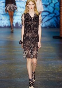 Модна рокля Midi без ръкави с V-образно деколте 2016