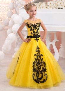Tyylikäs mekko tyttö keltainen