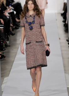 tweed dress with accessories