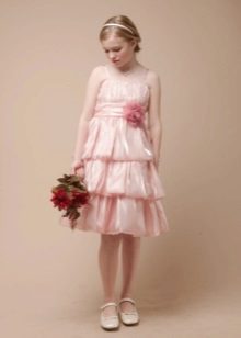 Ροζ πολυ-κλιμακωτό φόρεμα για κορίτσι ηλικίας 11 ετών
