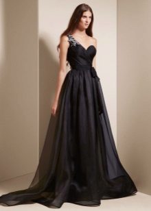 שמלת ערב שחורה אורגנזה