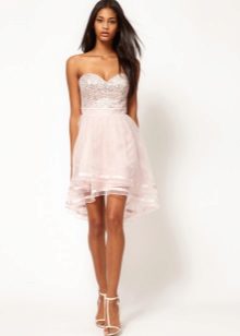 rožinė „organza“ kokteilinė suknelė