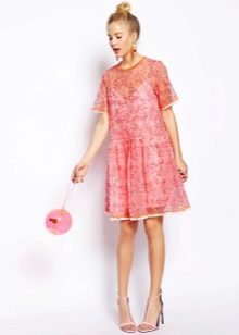розова рокля от органза