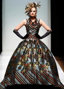 brocade patterned dress