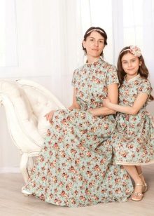 anne ve kızı için poplin elbiseler