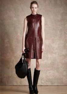 Boots for a leather dress without a sleeve