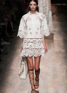 White lace dress with bag