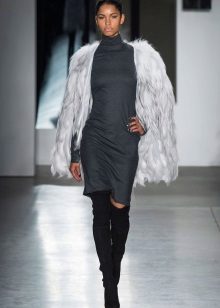 Gray dress feather jacket