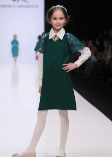 Плетена зелена хаљина за девојчицу
