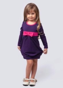 Váy dệt kim cho bé gái giản dị với tay áo