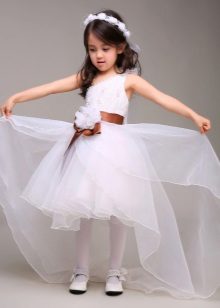 Vestido de transformação branco do baile no jardim de infância