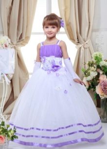 Бяло-лилава абитуриентска рокля в детската градина