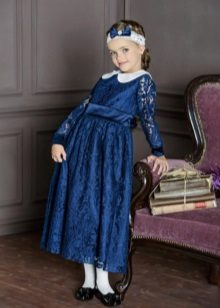 Vestido de formatura no laço do jardim de infância azul