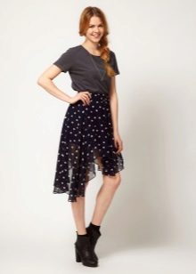 Asymmetrical ruffle skirt