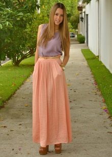 Media falda larga de lino
