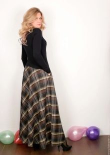 plaid long skirt