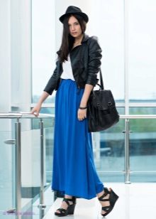 mėlynas maxi sijonas