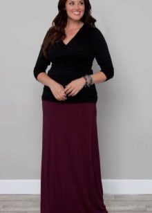 rovná sukňa pre ženy s nadváhou