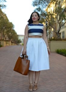 white puffy midi skirt for overweight women