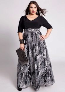 sukňa s rozšíreným pásom pre obézne ženy