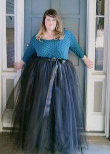 falda larga de organza para mujeres obesas