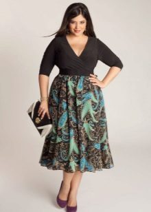 bylinná midi sukňa pre ženy s nadváhou