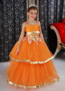 New Year's dress for the girl orange