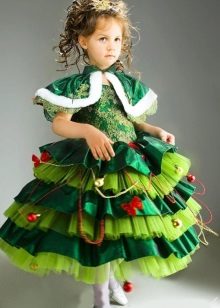 Vestido de ano novo para a menina de 6 anos de abeto