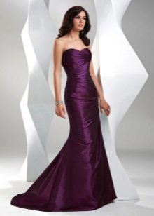 fioletowa suknia wieczorowa z tafty