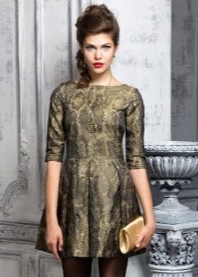 golden taffeta dress