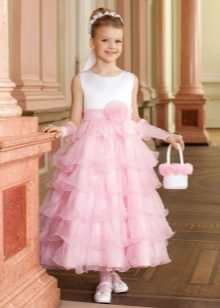 magnífico vestido de noche para la niña de 5 años