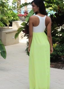 Dress with a white top and lime skirt