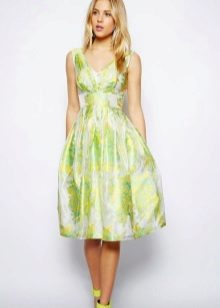 White and lime dress
