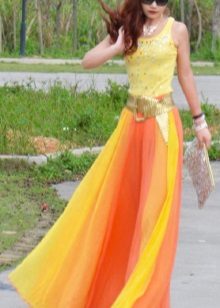 šifonska suknja s gradijentom u boji