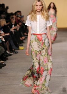 šifonska suknja s cvjetnim printom