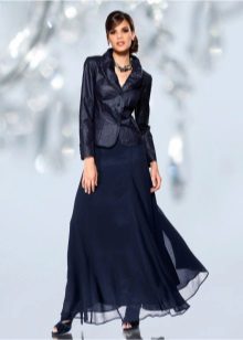 חצאית מקסי בצבע שיפון שחור