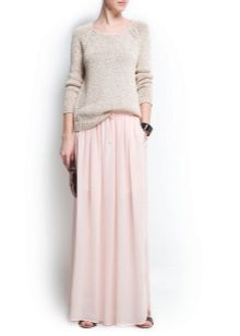 blijedo ružičasta šifonska suknja