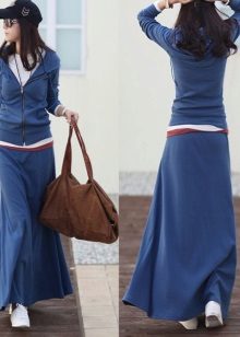 tracksuit with a long skirt